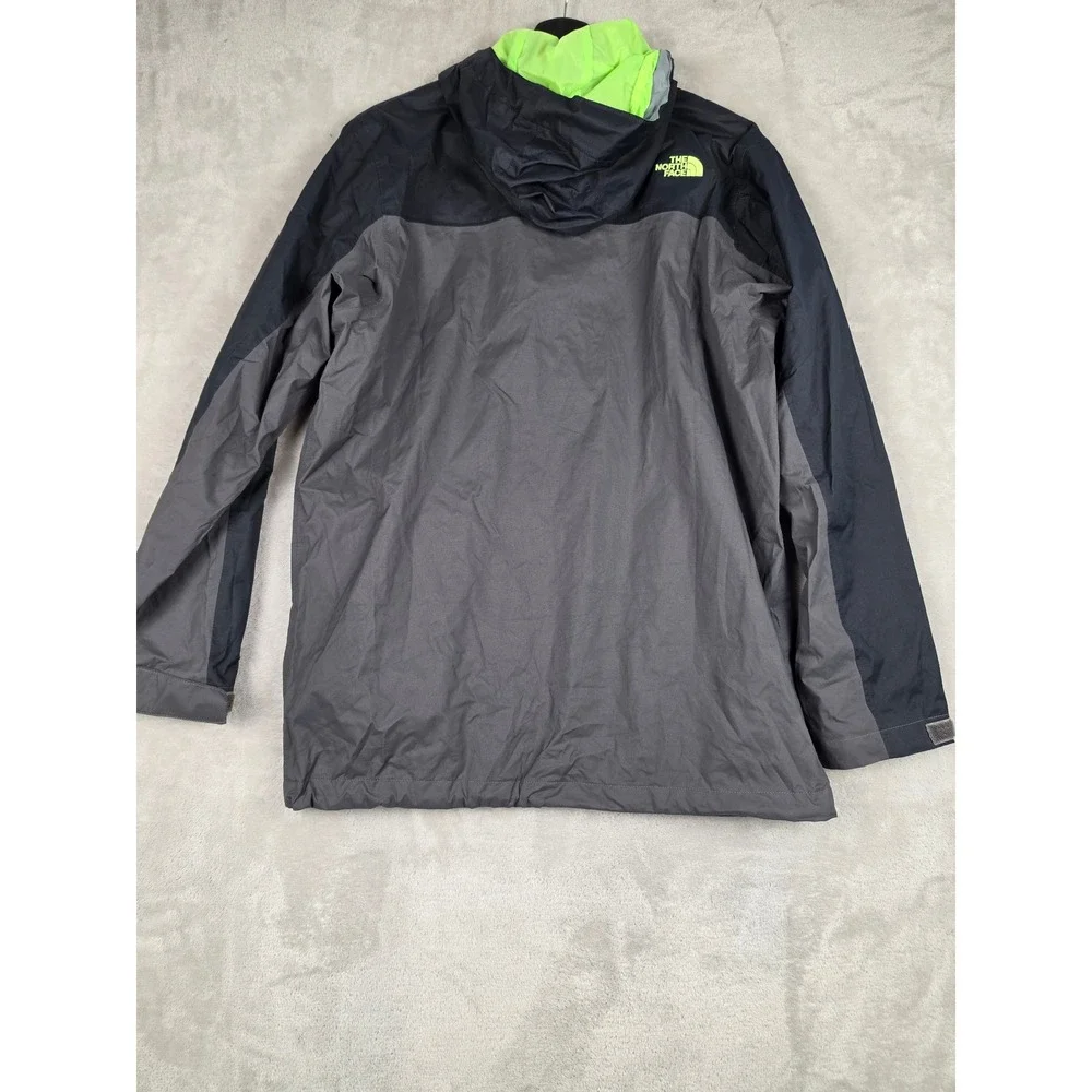 The North Face HyVent Rain Jacket Boys XL 18/20 Gray Black Hooded Windbreaker